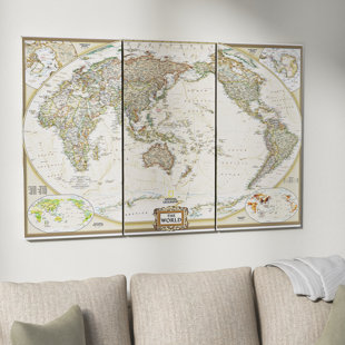 View National Geographic World Map Graphic Art Print Multi Piece Image on