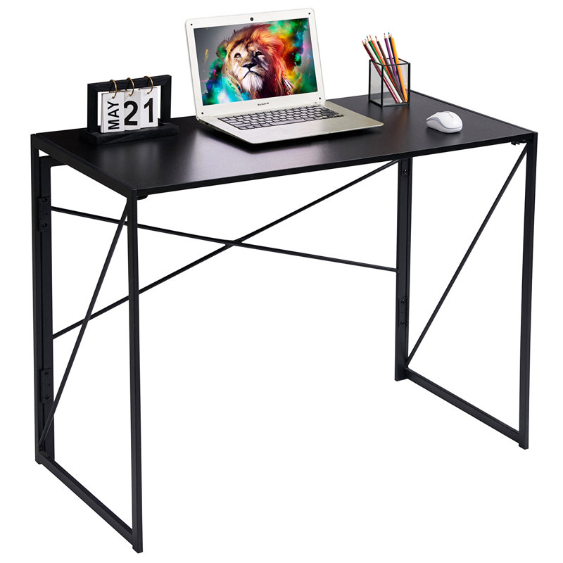 17 Stories Computer Desk Folding Brown & Reviews | Wayfair.ca