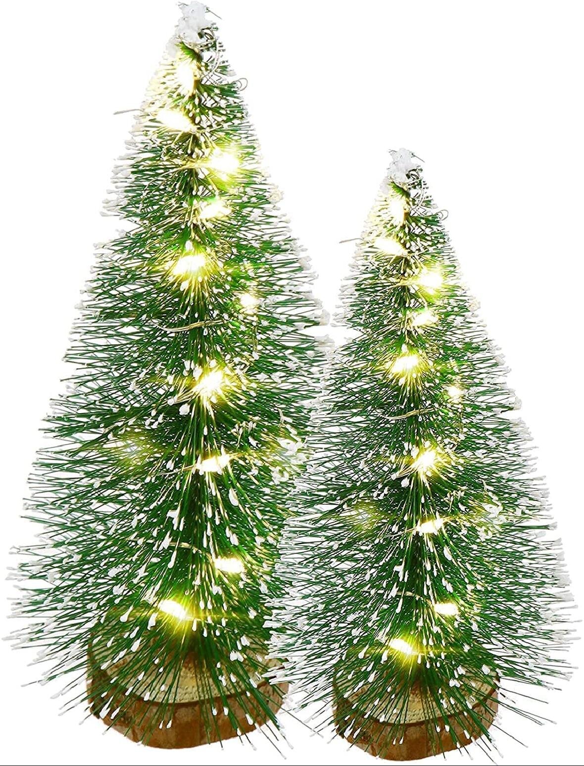2Pcs Mini Christmas Trees Artificial Xmas Tree Holiday Seasonal Table Decoration