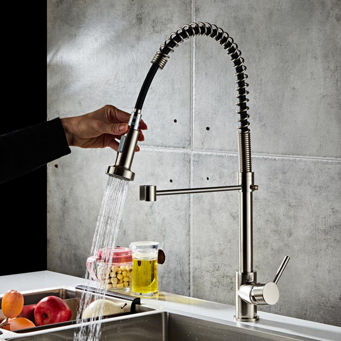 Ktaxon Pull Down Single Handle Kitchen Faucet With Side Spray