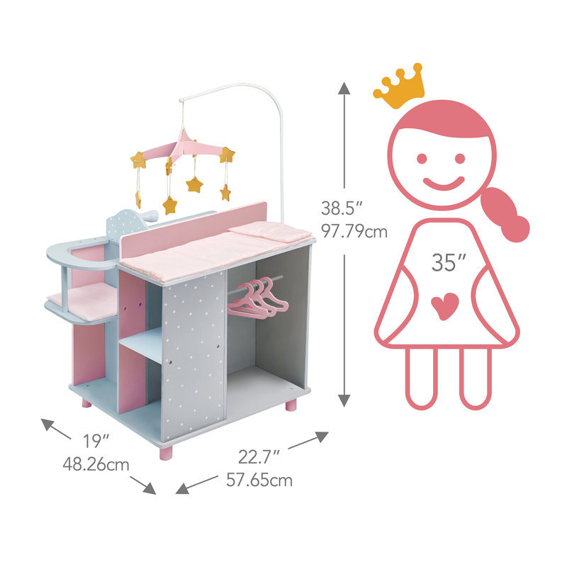 olivia's little world polka dots princess baby doll crib