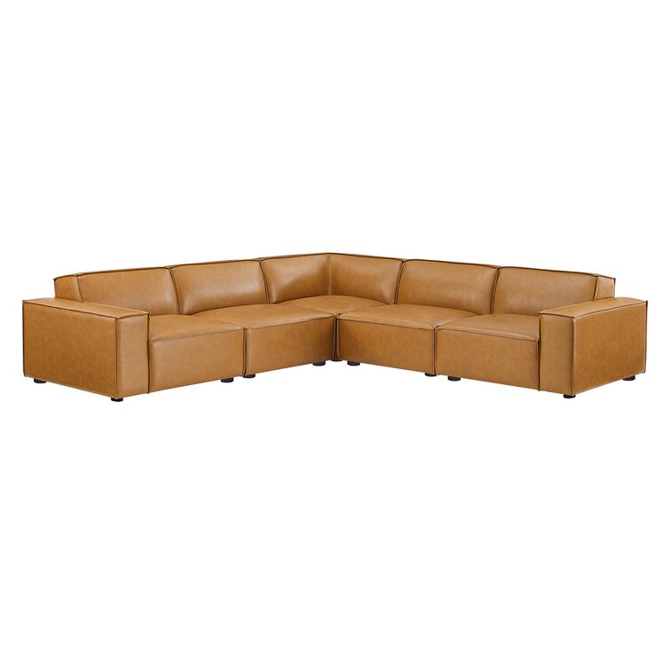 Modway Restore 204.5" Wide Faux leather Left Hand Modular Corner Sectional