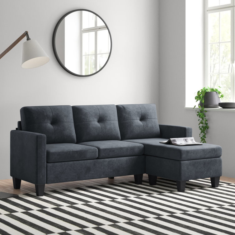 Almendarez 77" Wide Reversible Modular Sofa & Chaise with Ottoman