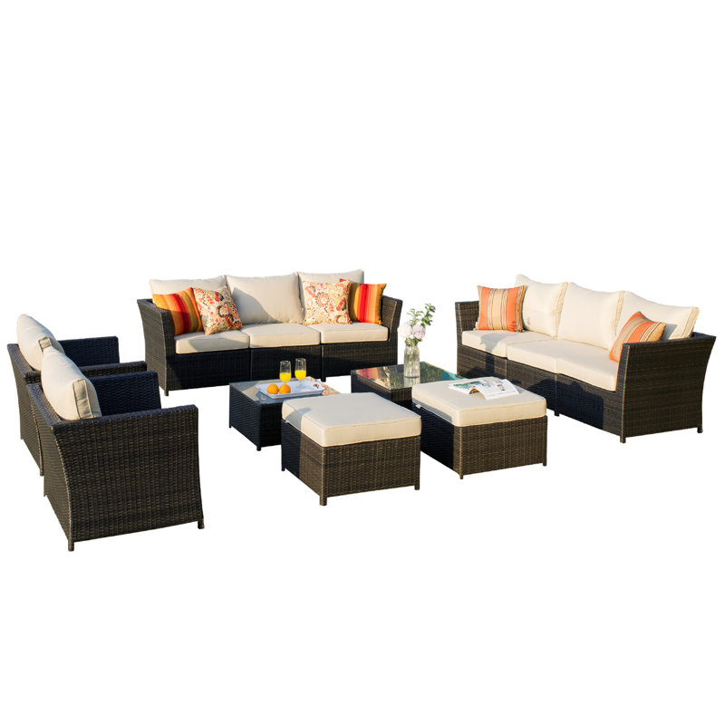 Alcott Hill Cassville Patio Furniture 12 Piece Sectional Seating