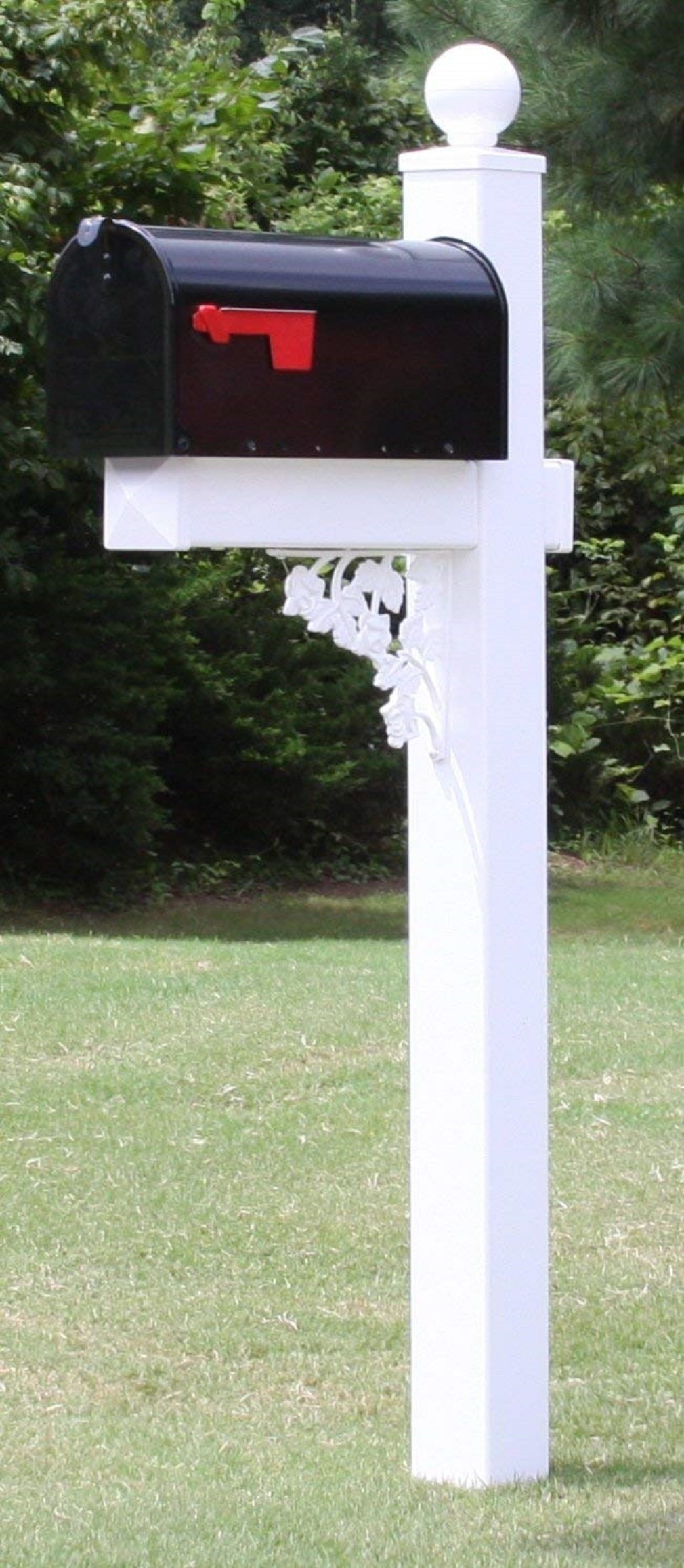 The Camden Mailbox with Post and Address Plate Included