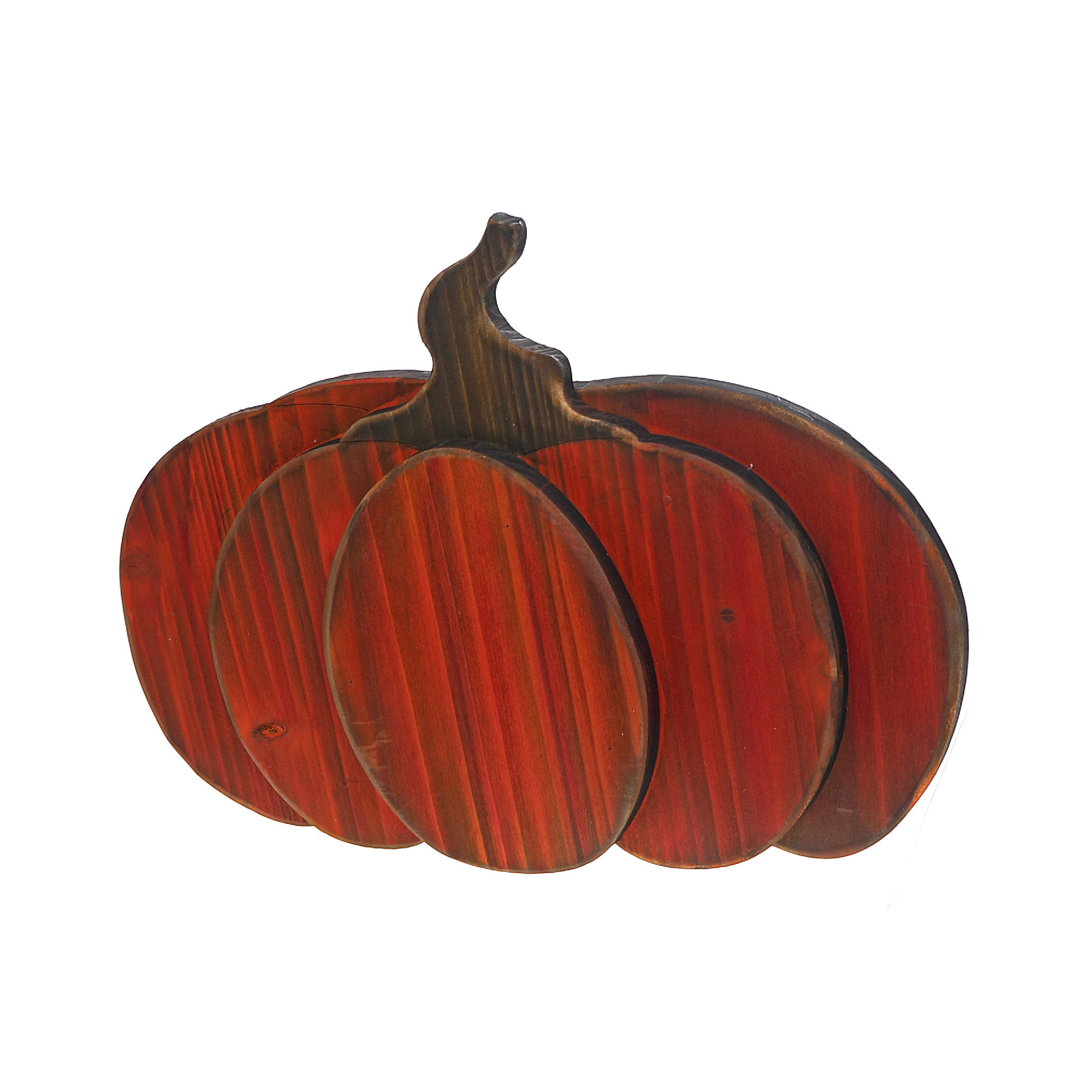 The Holiday Aisle® Wooden Orange Pumpkin Decor Stand Wayfair