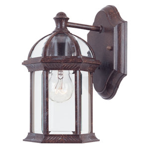Hartshorne 1-Light Glass Shade Outdoor Wall lantern
