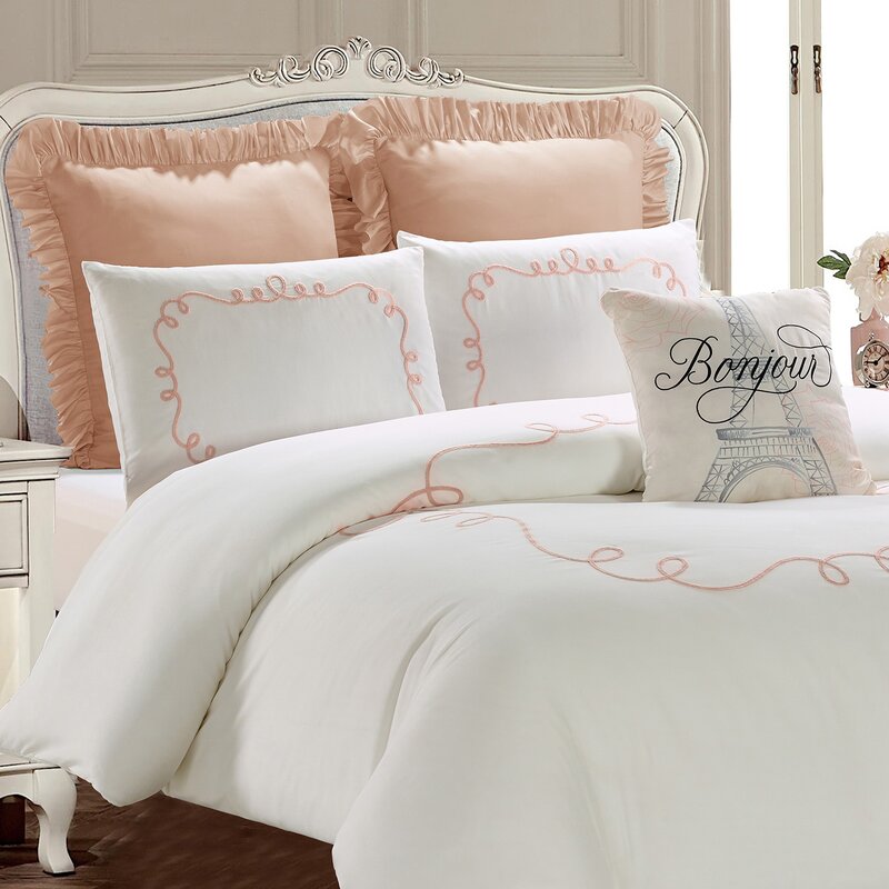 House Of Hampton Alcantara Embroidered Duvet Cover Set Wayfair