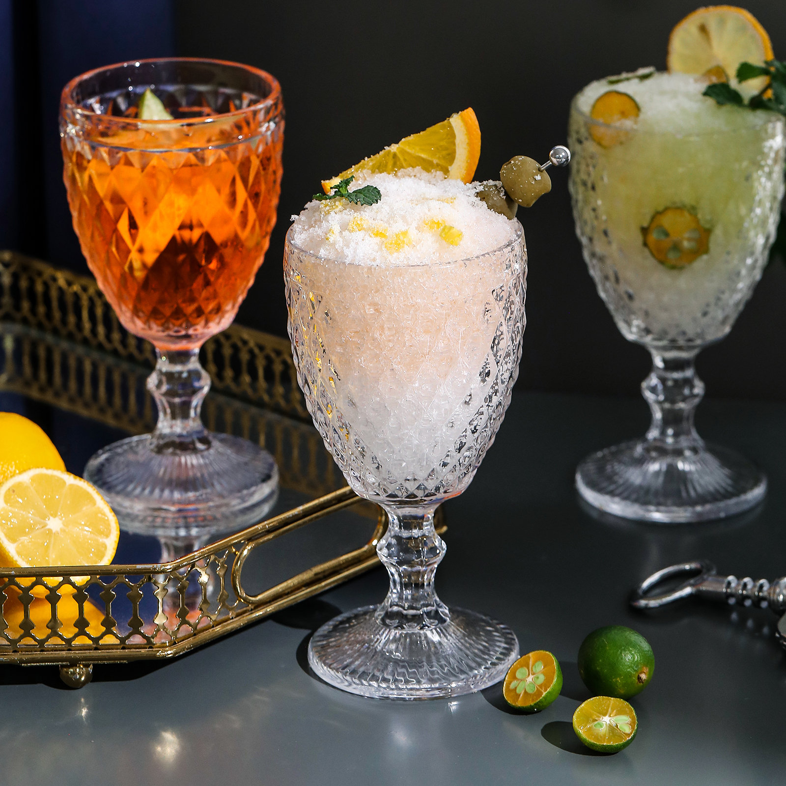 1500ctabletop Old Fashion Wine Goblet Glass, Clear, 10 Oz, Set Of 6