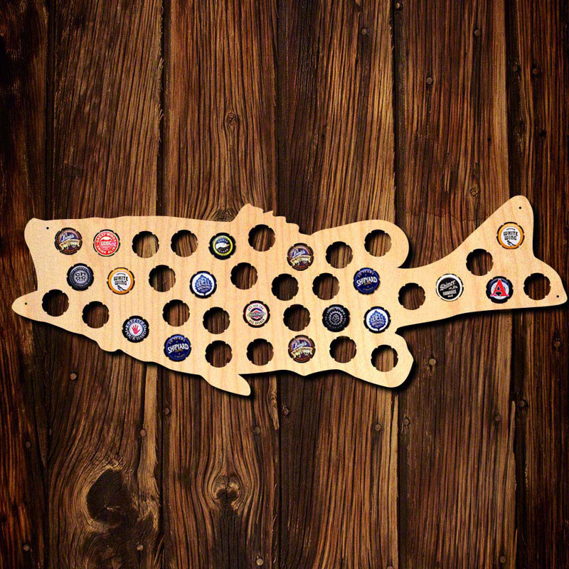 Home Wet Bar Large Mouth Bass Beer Cap Map Wall Decor Wayfair