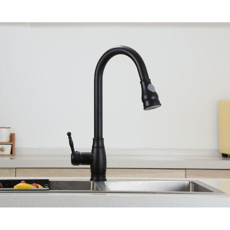 Zenvida High Arc Pull Down Single Handle Kitchen Faucet Reviews Wayfair