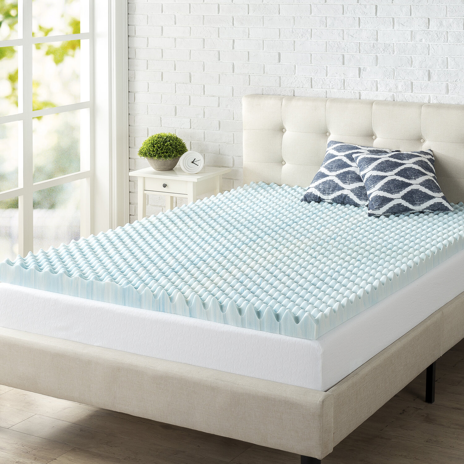 Details about   2''/3''/4'' Memory Foam Mattress Topper Ventilated Topper with Free Tencel Cover 