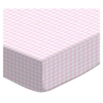 pink gingham crib sheet