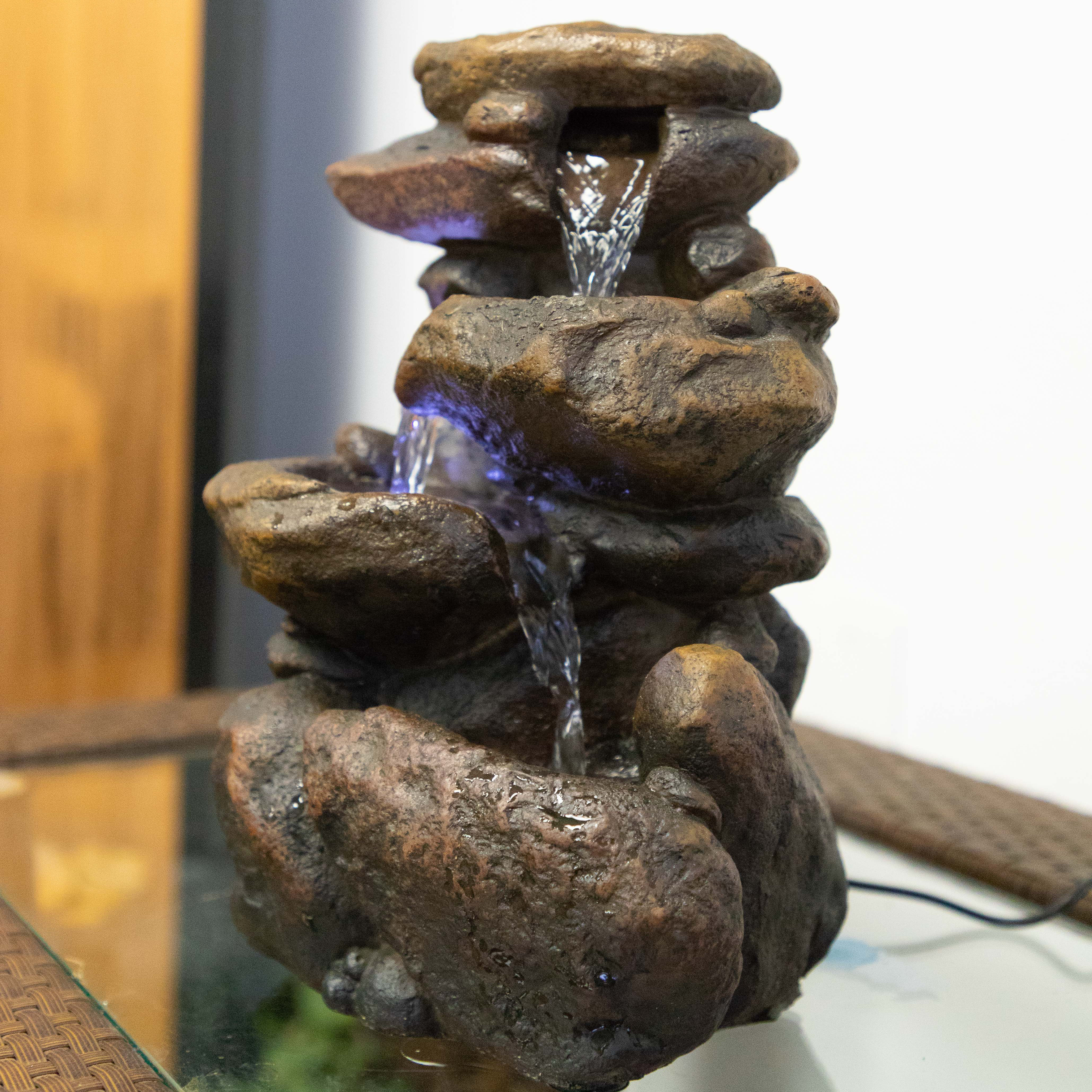 Alpine Fibergl 3 Tier Rock Fountain With Led Light Reviews Alpine Fibergl 3 Tier Rock Fountain With Led Light Reviews Wayfair