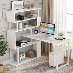 Corner Computer Desk 180° Rotating L Shape Gaming Study PC Table Home Furniture 