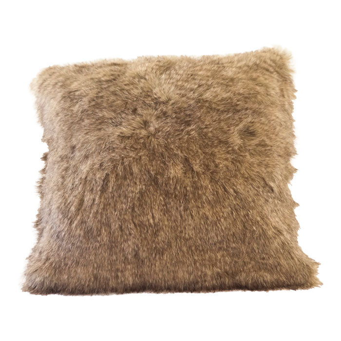 tan fur pillow