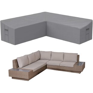 Dark Gray Easy-Going Patio V-Shaped Sectional Sofa Cover on Each Side Waterproof Outdoor Sectional Cover,Heavy Duty Garden Furniture Cover with Air Vent 70 L x 33.5 D x 31 H 