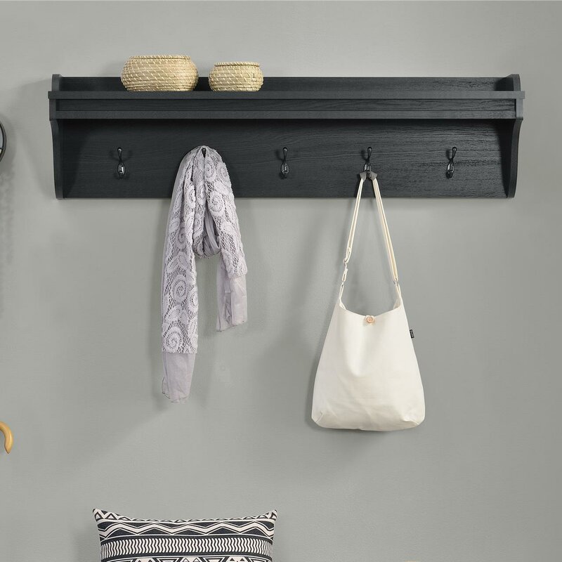 Prepac White 9-Hook Wall Mounted Coat Rack WEC-6016