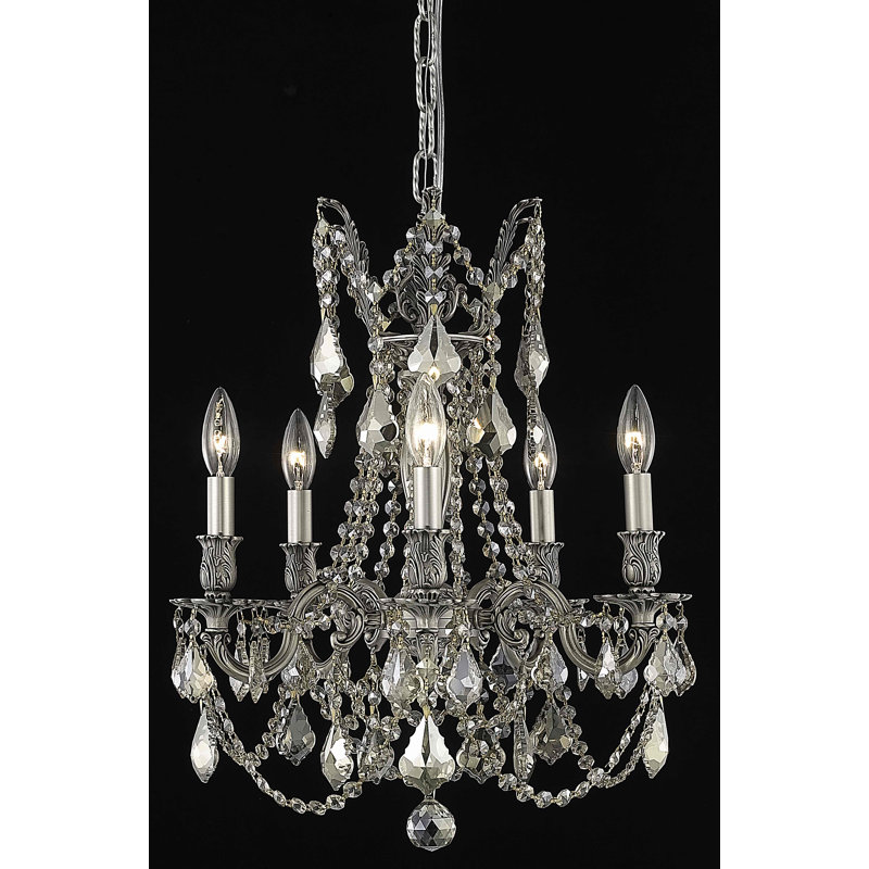 Astoria Grand Utica 5 Light Candle Style Classic Traditional Chandelier Crystal Accents Wayfair