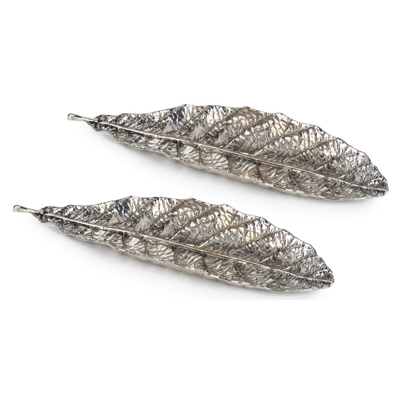 Gracie Oaks Driskill Leaf Metal Coffee Table Tray Wayfair