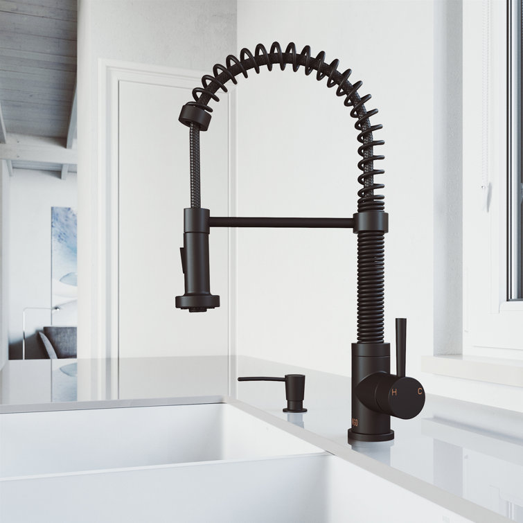 Edison Pull Down Single Handle Kitchen Faucet with Optional Soap Dispenser