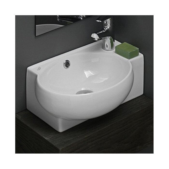 Mini Ceramic Vessel Bathroom Sink With Overflow