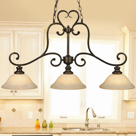 Astoria Grand Lawrence 3 Light Kitchen Island Linear Pendant Light Kitchen Island Linear Pendant