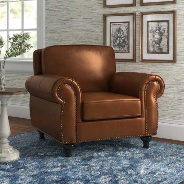 full grain leather armchair