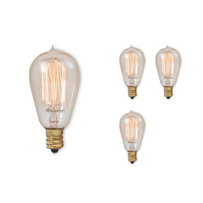 25W, ST15 Incandescent, Antique Dimmable Light Bulb, (2200K) E12/Candelabra Base