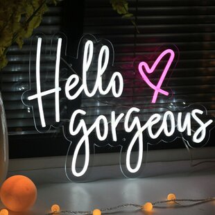 New Hello Gorgeous Neon Sign Beer Bar Sign Eye-catching Wall Display 22"x12"