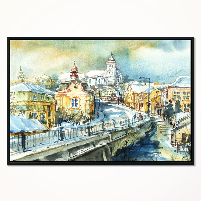 East Urban Home City Of Churches Framed Watercolor Painting