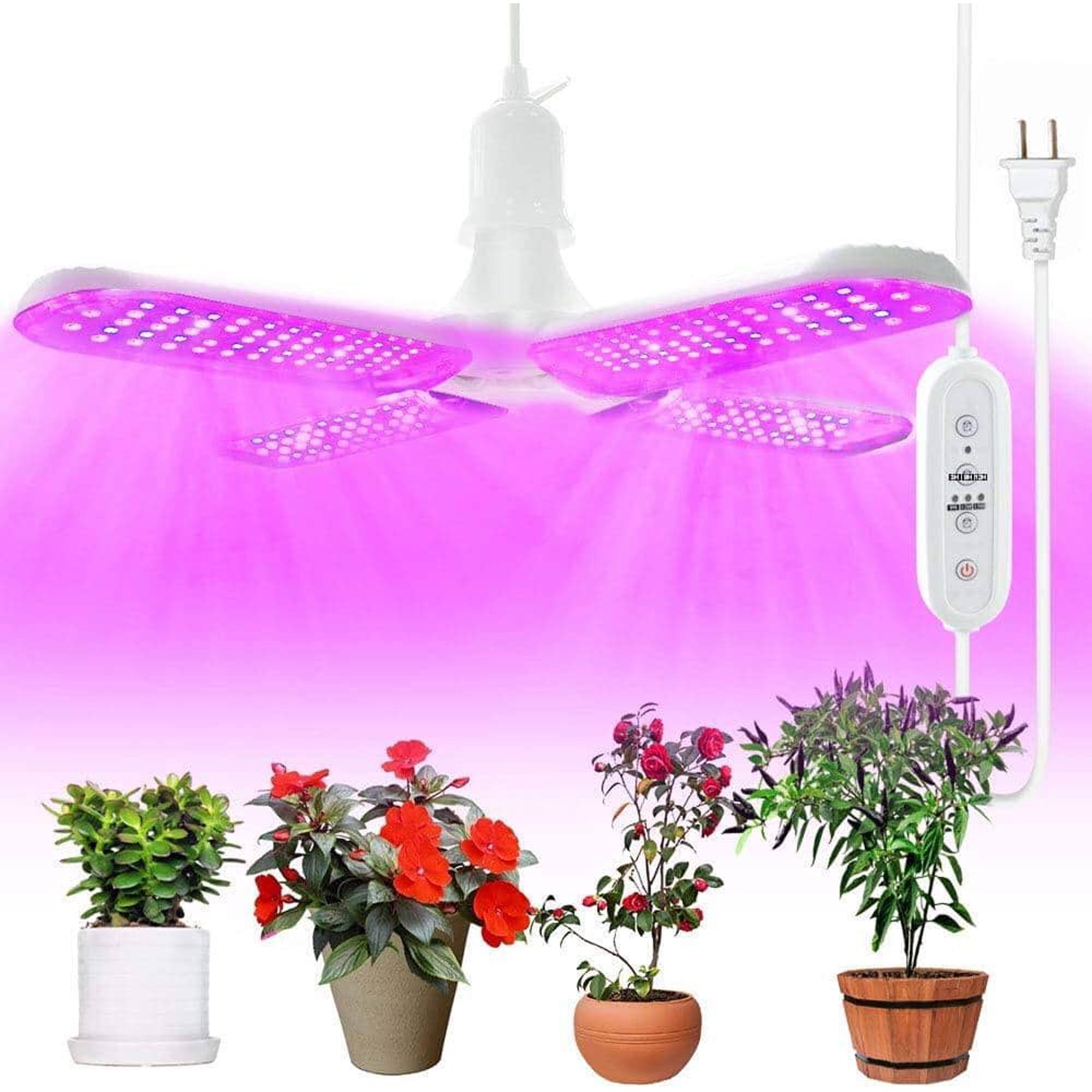 60W LED Grow Light Dual Head UV & IR 360 Adjustable Plant Lamp For Indoor Plants 