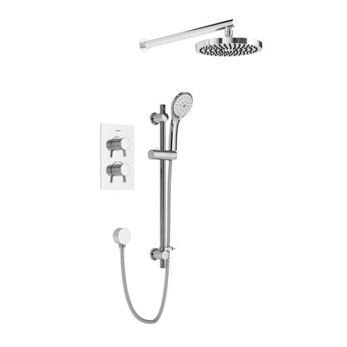 Bristan Prism Thermostatic Fixed Shower Head with Adjustable Riser - PRISM SHWR PK2