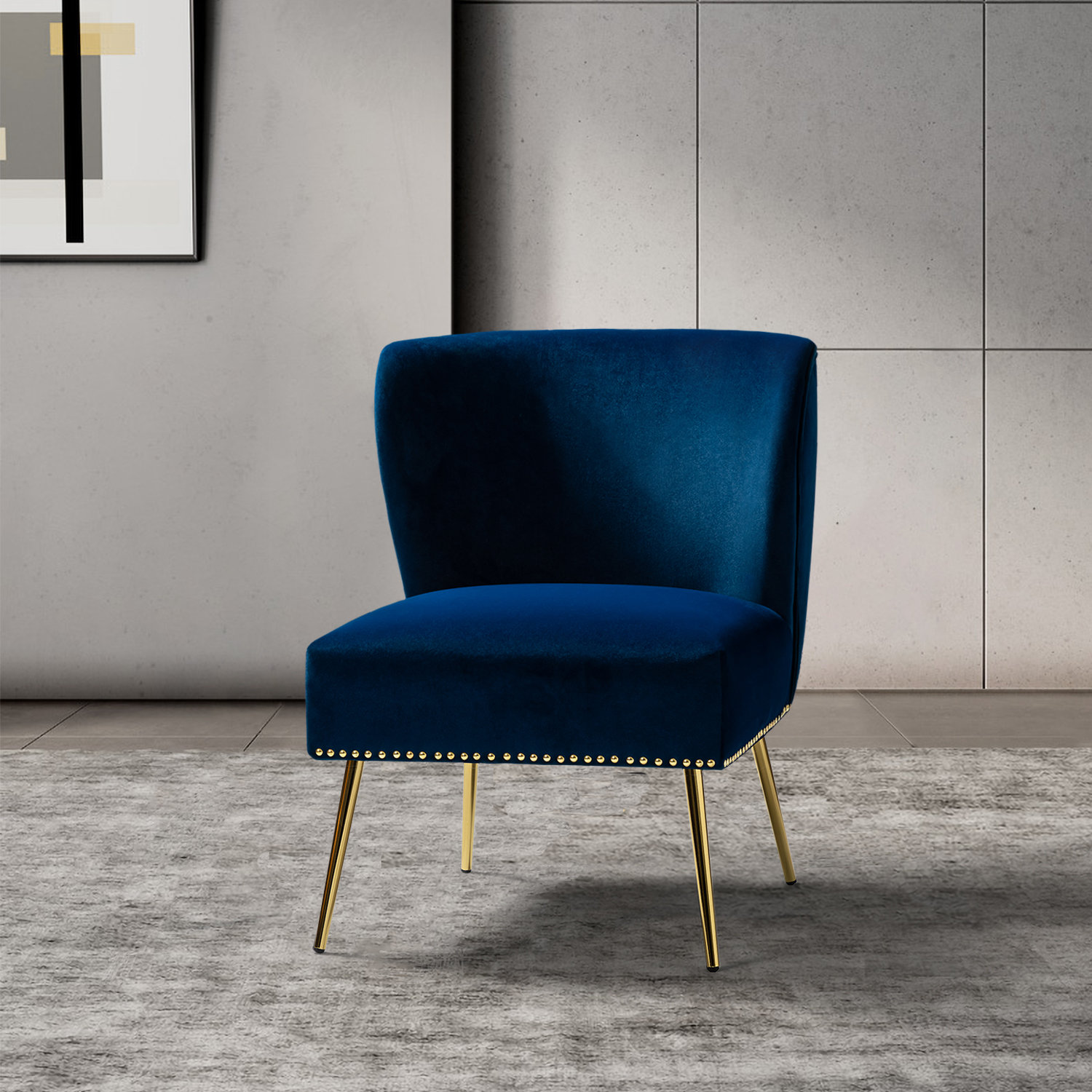 Gold Flamingo Clive 26 Wide Velvet Side Chair Reviews Wayfair