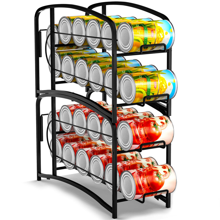 Sturdy Steel Soda Can Black Beverage Dispenser Rack Refrigerator Organizer 