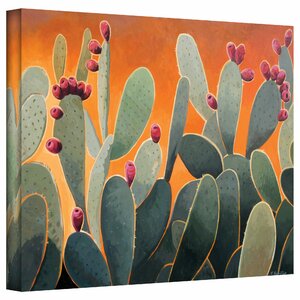 'Cactus Orange' Painting Print on Canvas