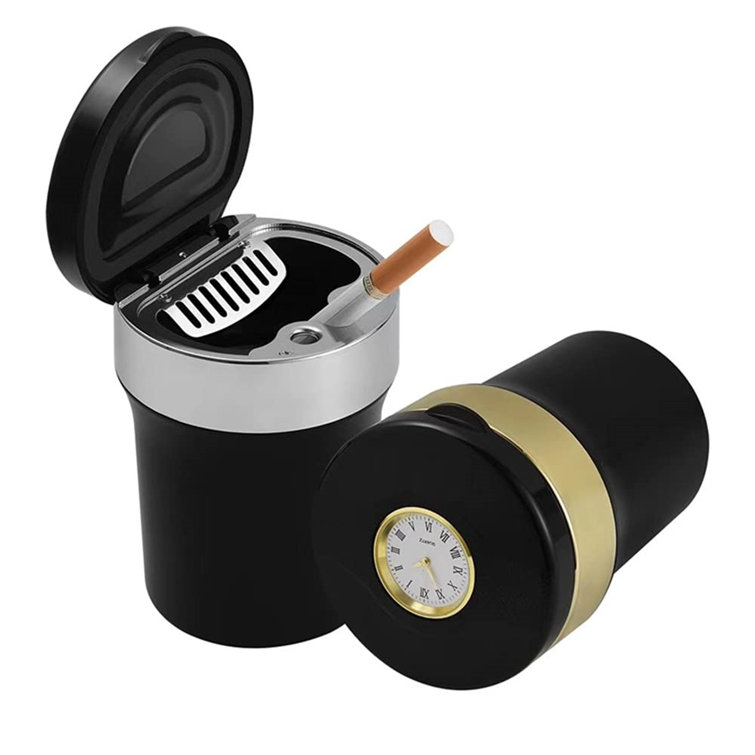 Portable Car Ashtray With LED Lamp Metal Liner Outdoor Ashtray One-key Opening Portable Car Ashtray With LED Lamp Metal Liner Outdoor Ashtray One-key Opening