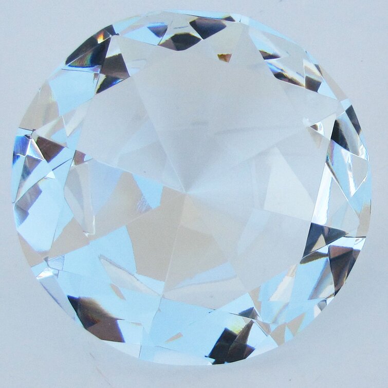 Dark Blue  Crystal Glass Diamond Jewel Huge Paperweight 4" 100mm 
