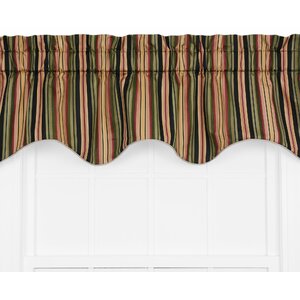 Xenia Medium Scale Stripe Print Lined Duchess Filler Curtain Valance