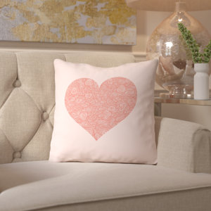 Brett Wilson Tanzanite Love Hearts Swirl Throw Pillow