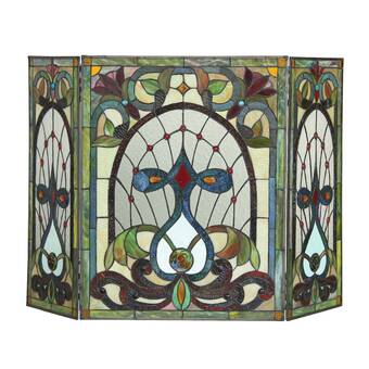 Chloe Lighting Dragonfly 3 Panel Metal Fireplace Screen Wayfair