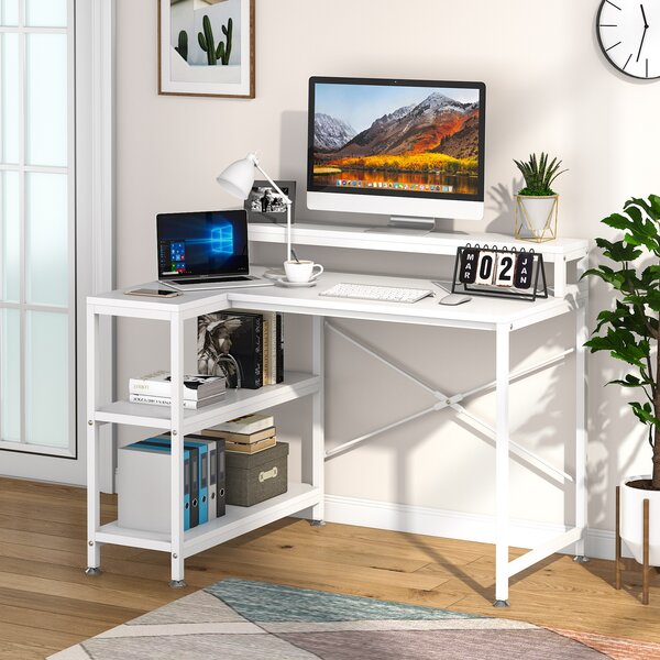 Black Metal Frame Desktop Shelf with Modern Design Roomy Tabletop Organization 