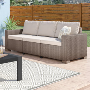 Wicker Patio Sofas Loveseats You Ll Love Wayfair Stallcup Patio Sofa With Cushions