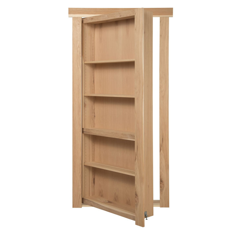 Murphydoorinc Hickory Primed Wood Hidden Door Wayfair