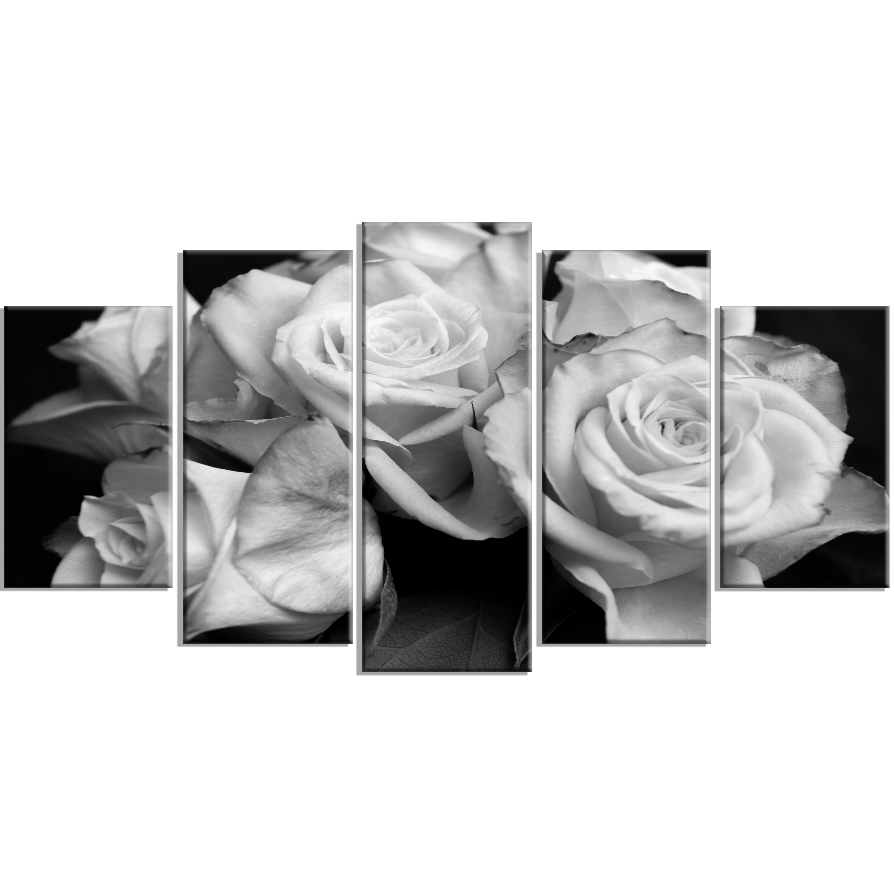 House Of Hampton Bunch Of Roses 5 Piece Wrapped Canvas Photograph Set Reviews Wayfair