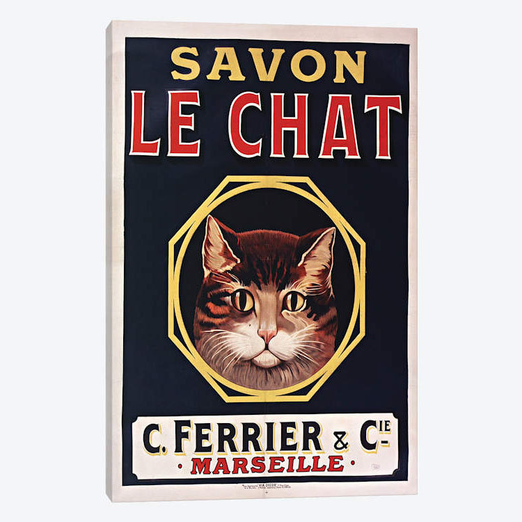 East Urban Home Savon Le Chat Black Graphic Art Print On Canvas Wayfair