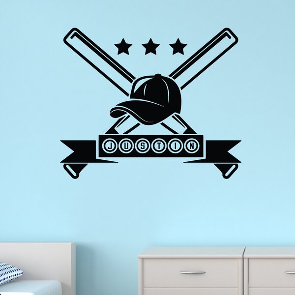 Kids Wall Decals Watercolor Baseball Player Wall Decal Multiple Sizes Available