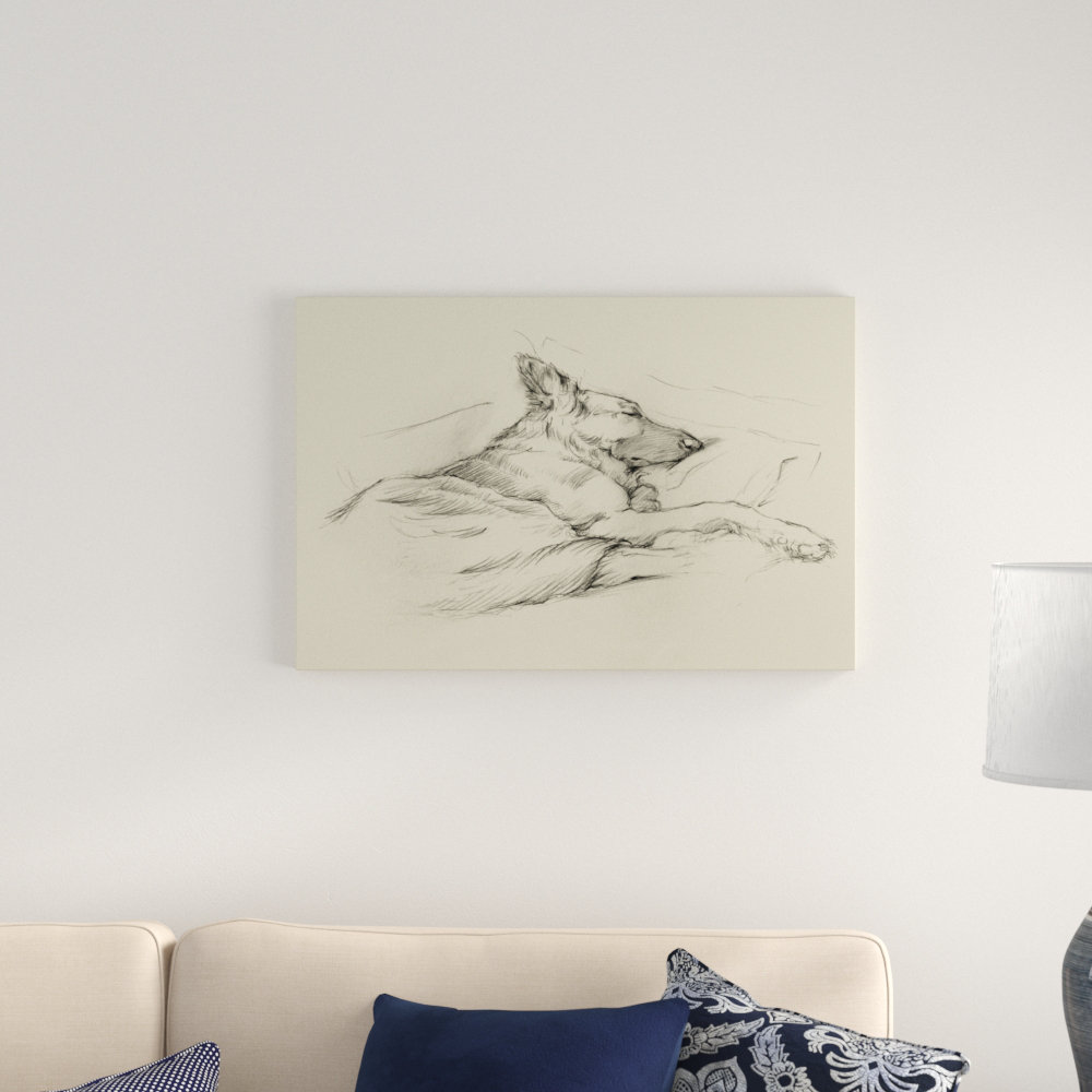 Charlton Home® Dog Days IV by Ethan Harper - Drawing Print on Canvas ...