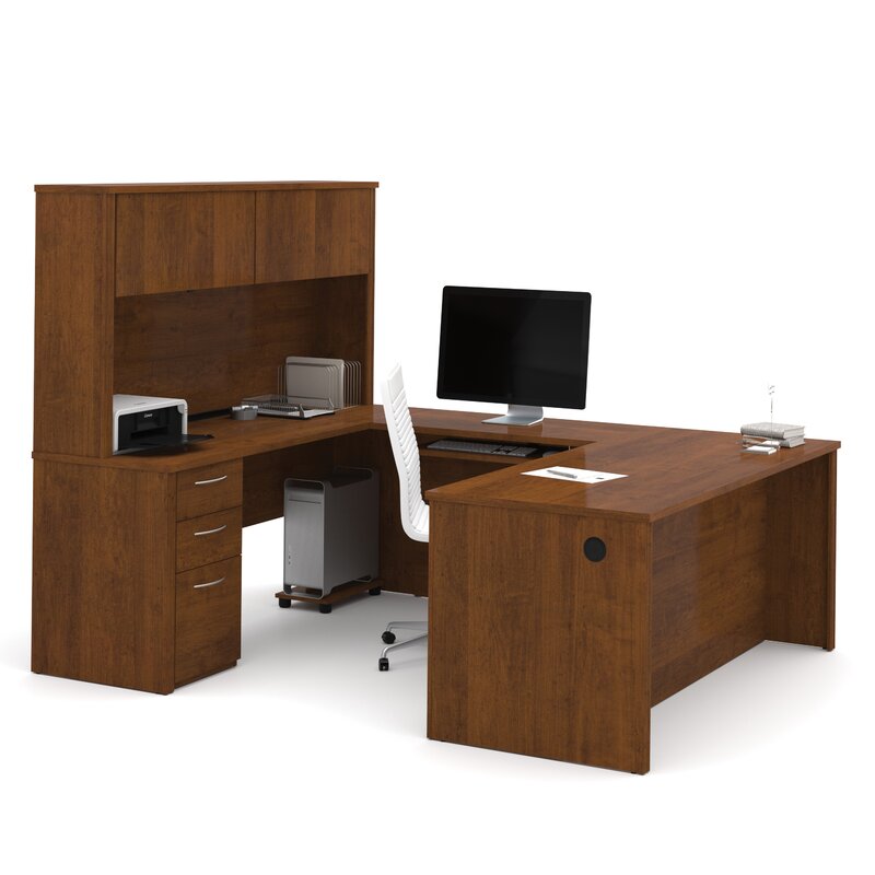 Latitude Run Karyn U Shape Computer Desk With Hutch Wayfair