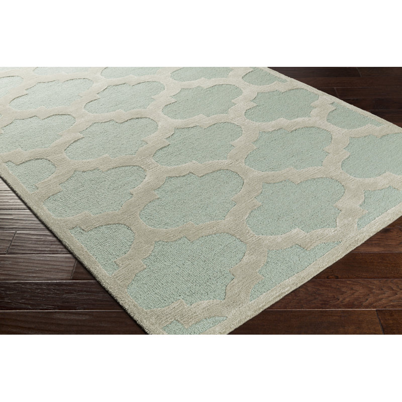 Andover Mills Boise Geometric Handmade Tufted Mint Beige Area Rug Reviews Wayfair